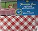 Summer Fun Red and White Diamond Check Flannel Back Vinyl Umbrella Tablecloths with Hole and Zipper-assorted Sizes (70 Round)
