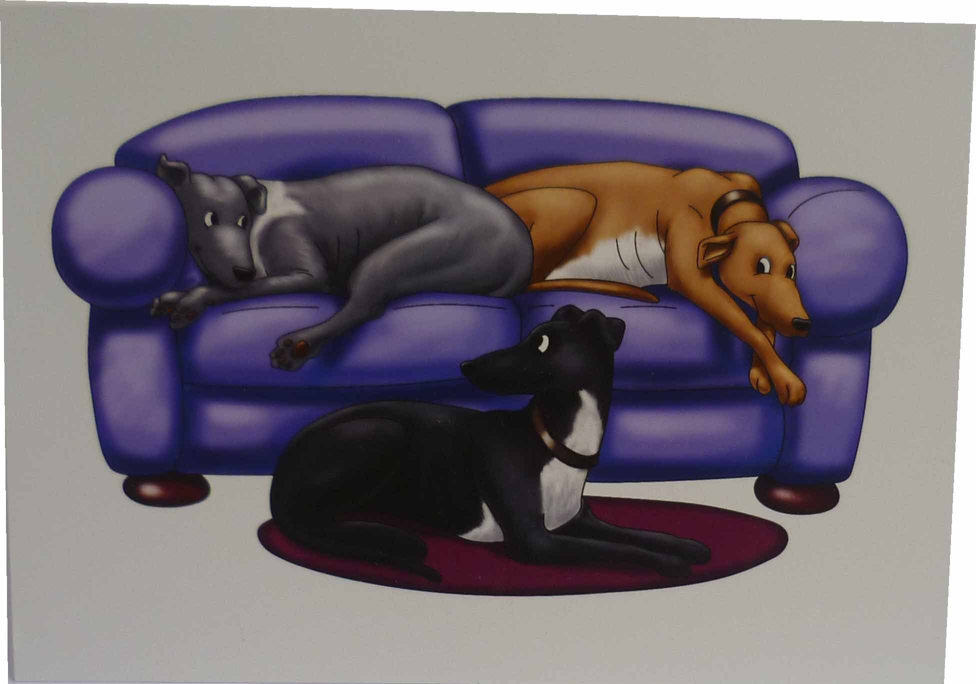 Greyhounds (Sofa) Notecards (Pack of 10)