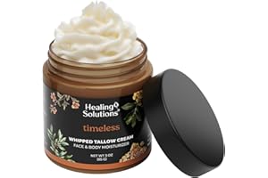 Healing Solutions - Whipped Tallow Balm, Frankincense, Myrrh & Sandalwood Scent, Grass Fed/Grass Finished Beef Tallow w/Organic Jojoba & Manuka Honey for Skin, Face & Body, All Natural Moisturizer