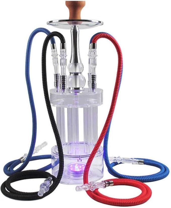 Shisha hookah pipe led narguile charcoal silicone hose chicha tongs acrylic bowl transparent spring light weed Glas Shisha Shisha Acryl Shisha mit LED-Leuchten, Für Bar KTV 4