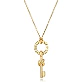 SHANTYSON Key Necklace for Women Gold Plated Knot Pendant Necklaces Minimalist Charm Fashin Jewelry Gifts