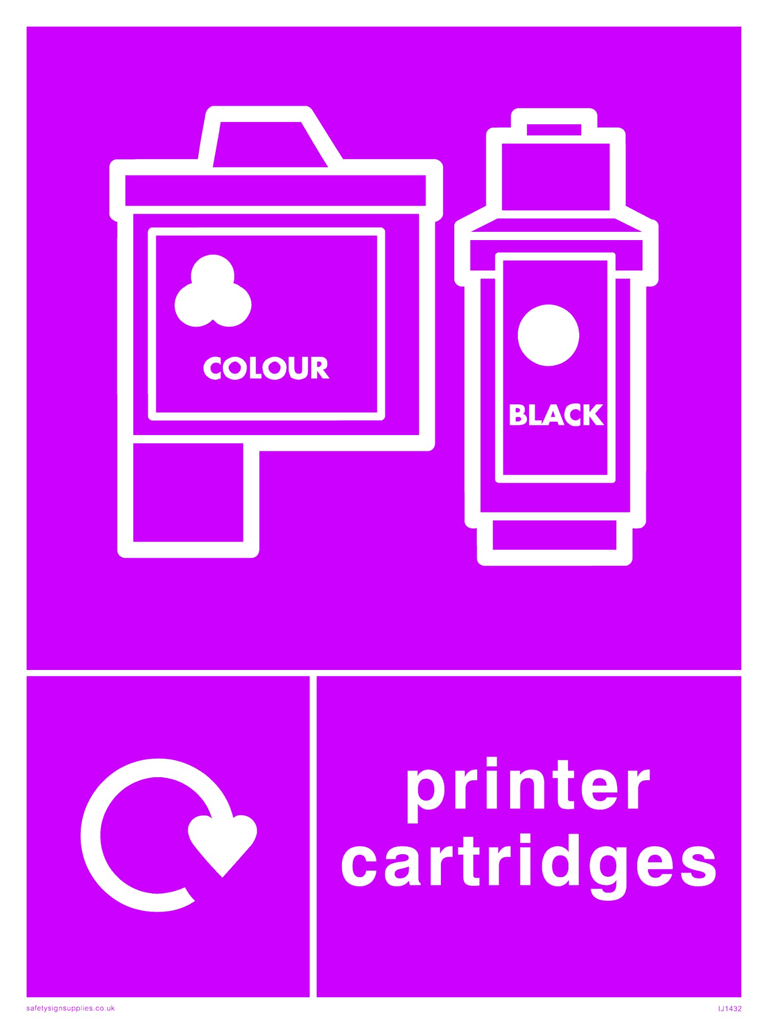 Pack of five - Recycling-printer-cartridges Sign - 150x200mm - A5P
