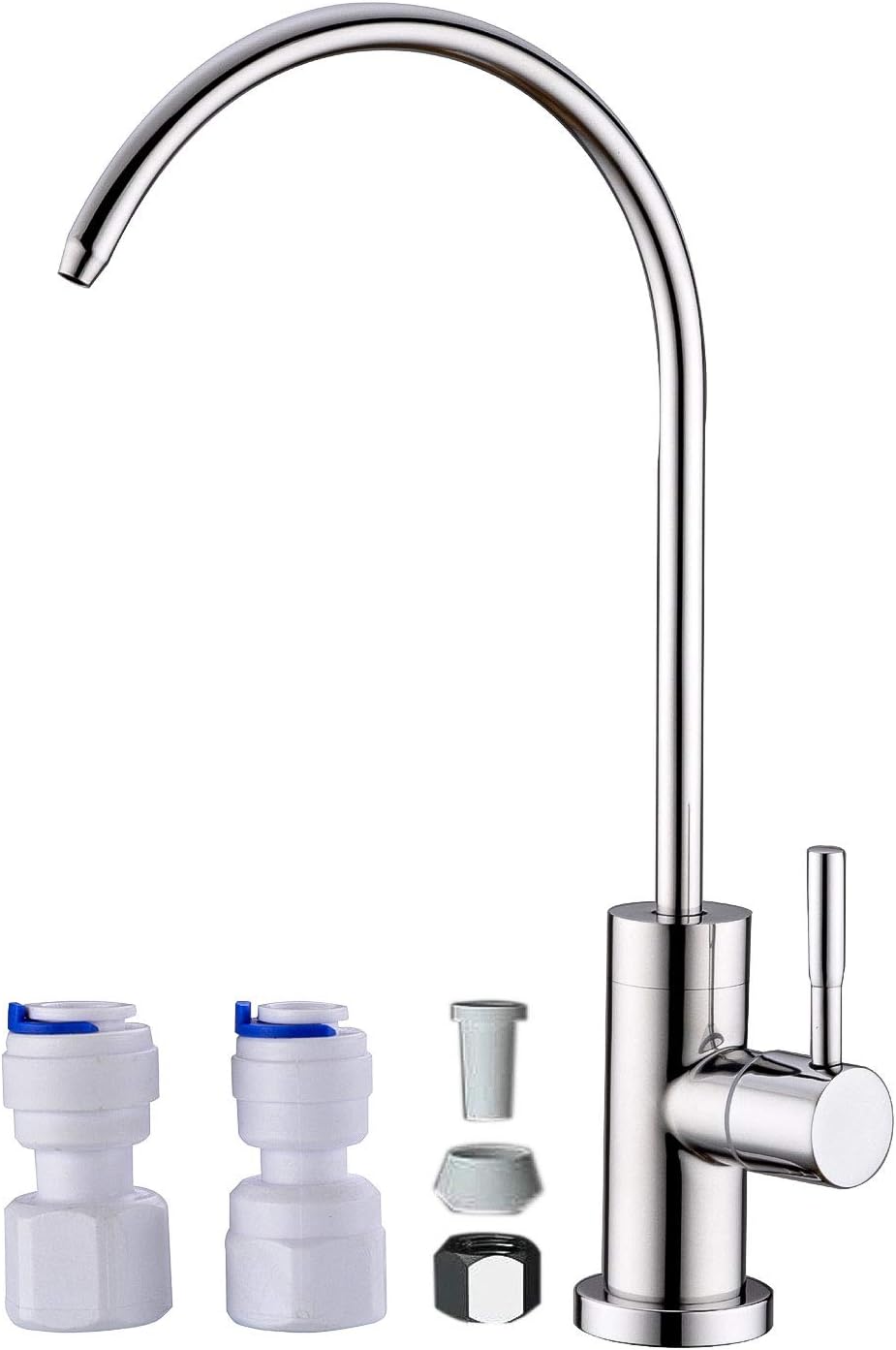 Anpean Drinking Water Faucet, Lead-Free, SUS304 Stainless Steel Kitchen Water Filter Faucet for Reverse Osmosis and Water Filtration Systems, Polished Chrome - - 