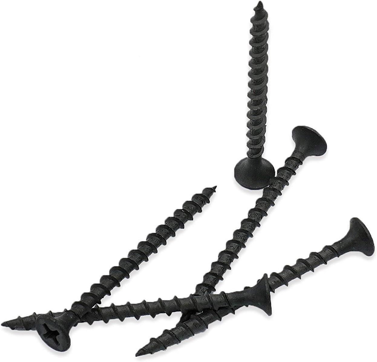 Qualihome #6 Coarse Thread Sharp Point Drywall Screw with Phillips Drive #2 Bugle Head, 1 Lb/Pound, Black, Ideal Screw for Drywall Sheetrock, Wood and More, 2 Inch, 170 Pack