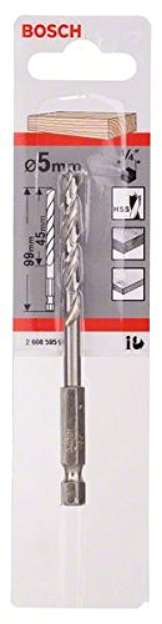Bosch 2608595521 1/4-Inch Hex Shank Brad Point Drill Bit