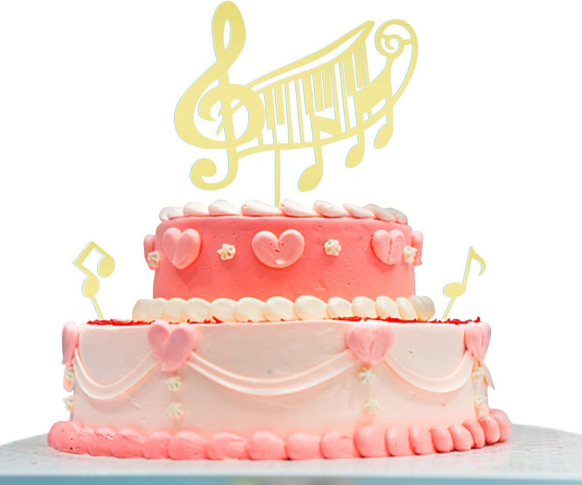 Insert De Gateau De Note Musicale Notes De Piano Dorees Fete D Anniversaire A Theme Musical Notes De Gateau Pour Enfants Adultes Filles Garcons Notes De Commis Amazon Fr Cuisine Maison