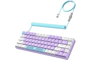ZIYOU LANG RK-T8 Wired 65% Mechanical Gaming Keyboard with RGB LED Backlit Anti-ghosting TKL Mini 68 Key Custom Coiled C to A