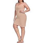 PAPICUTEW Women's Plus Size Full Slip for Under Dresses Adjustable Spaghetti Strap Cami Nightgown