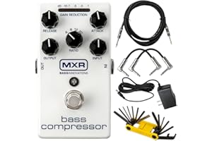 MXR M87 Bass Compressor Effects Pedal with Tonebird Deluxe 9V Power Supply, Patch & Instrument Cable, Multi-Tool Bundle