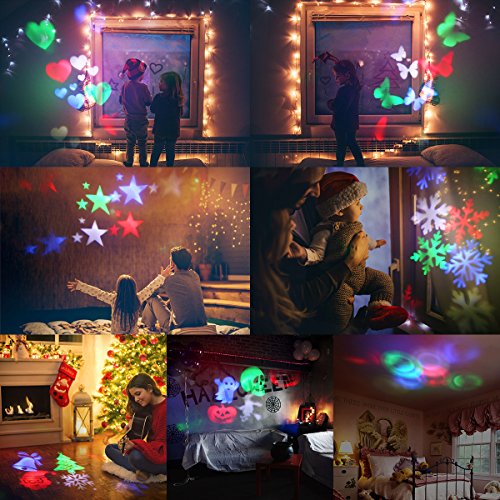 Zeonetak Halloween Night Light Projector Sleep Soothing Baby Room Nursery Lamp Soft Lighting for Home Party Wedding Christmas Decoration(Projection Area 50-150 sq ft 6 Patterns)
