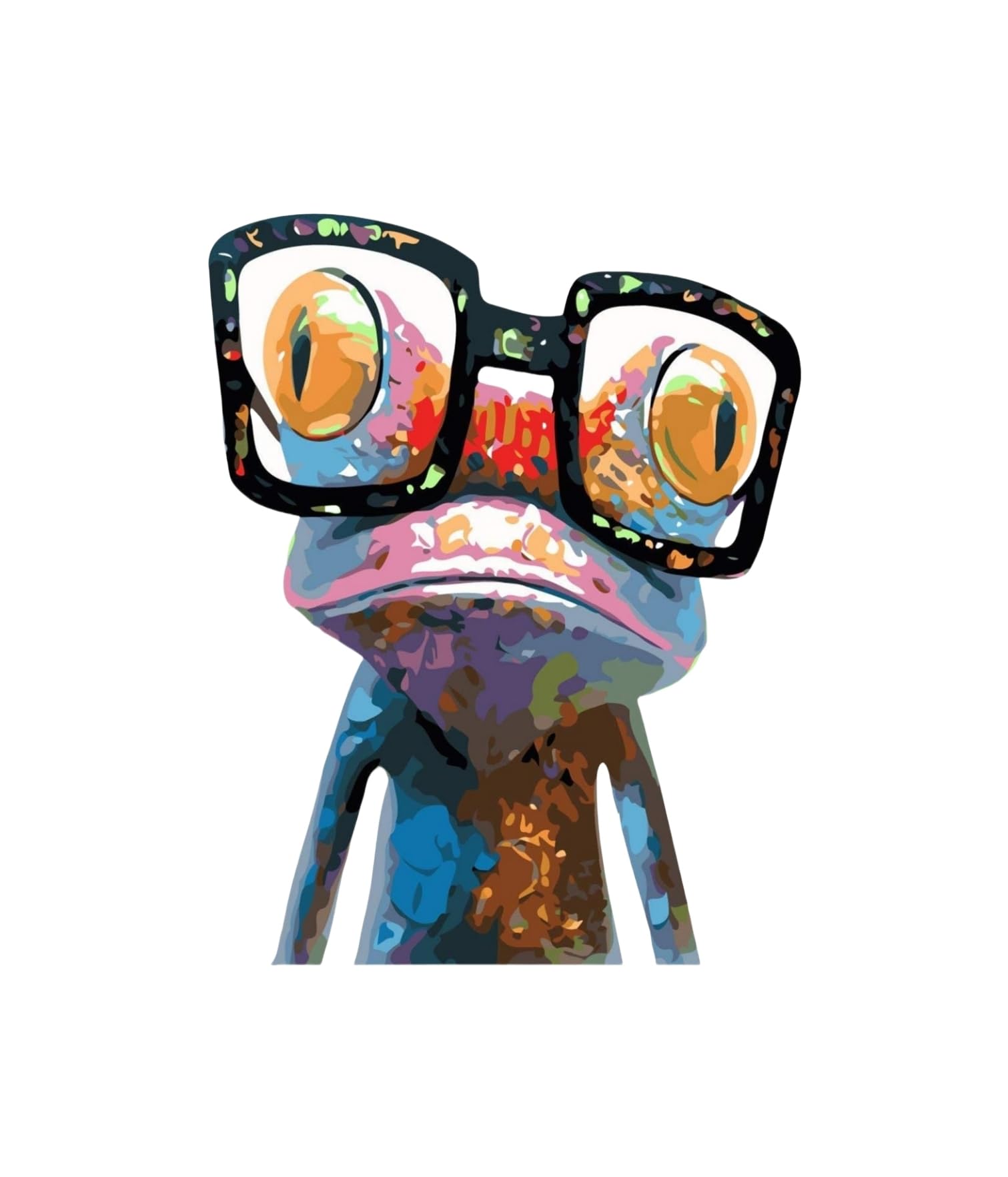 KOMKING Paint by Numbers for Adults Kids Beginner, Painting by Number Kits on Canvas Without Frame, Colorful Frog 16x20inch