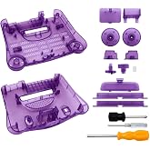 Hzxkqmil Replacement Full Housing Shell for N64 Retro Video Game Console | Translucent Case Cover Repair Accessories with Screwdrivers for N64 Game Console, Transparent Purple