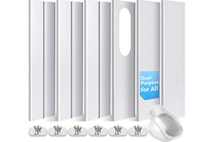SIKADEER Sliding Window Seal Kit for Portable Air Conditioner of Exhaust Hose 5.1/5.9 Inch Diameter with Coupler Adjustable Max Length to 95 Inch Portable AC Window Vent Kit PVC for Sliding Door