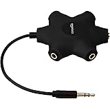 Amazon Basics 5-Way Multi Headphone Audio Splitter Connector, Black