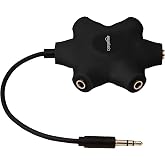 Amazon Basics 5-Way Multi Headphone Audio Splitter Connector, Black