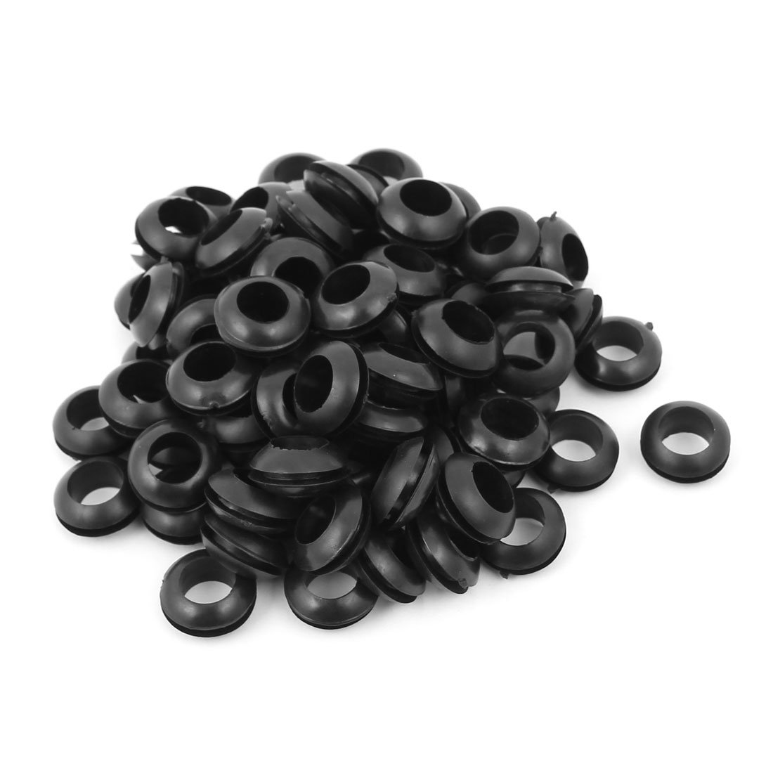 sourcingmap Rubber Armature Bar Electric Cable Protector Ring Wiring Grommets 10mm Inner Dia 80pcs Black