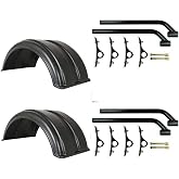 2 + 2, Buyers Products (2) 8590196-x2 Polymer Fenders and (2) 8591000-x2 Mounting Brackets. Fits Trucks with 18" to 19.5" Dual Rear Wheels.