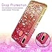 HATOSHI for Samsung Galaxy A20 Case, A30 Case with Screen Protector Tempered Glass [2 Pack], Floating Glitter Quicksand Sparkle Bling Clear Cute Phone Cover for Galaxy A20/A30 (Pink/Gold)