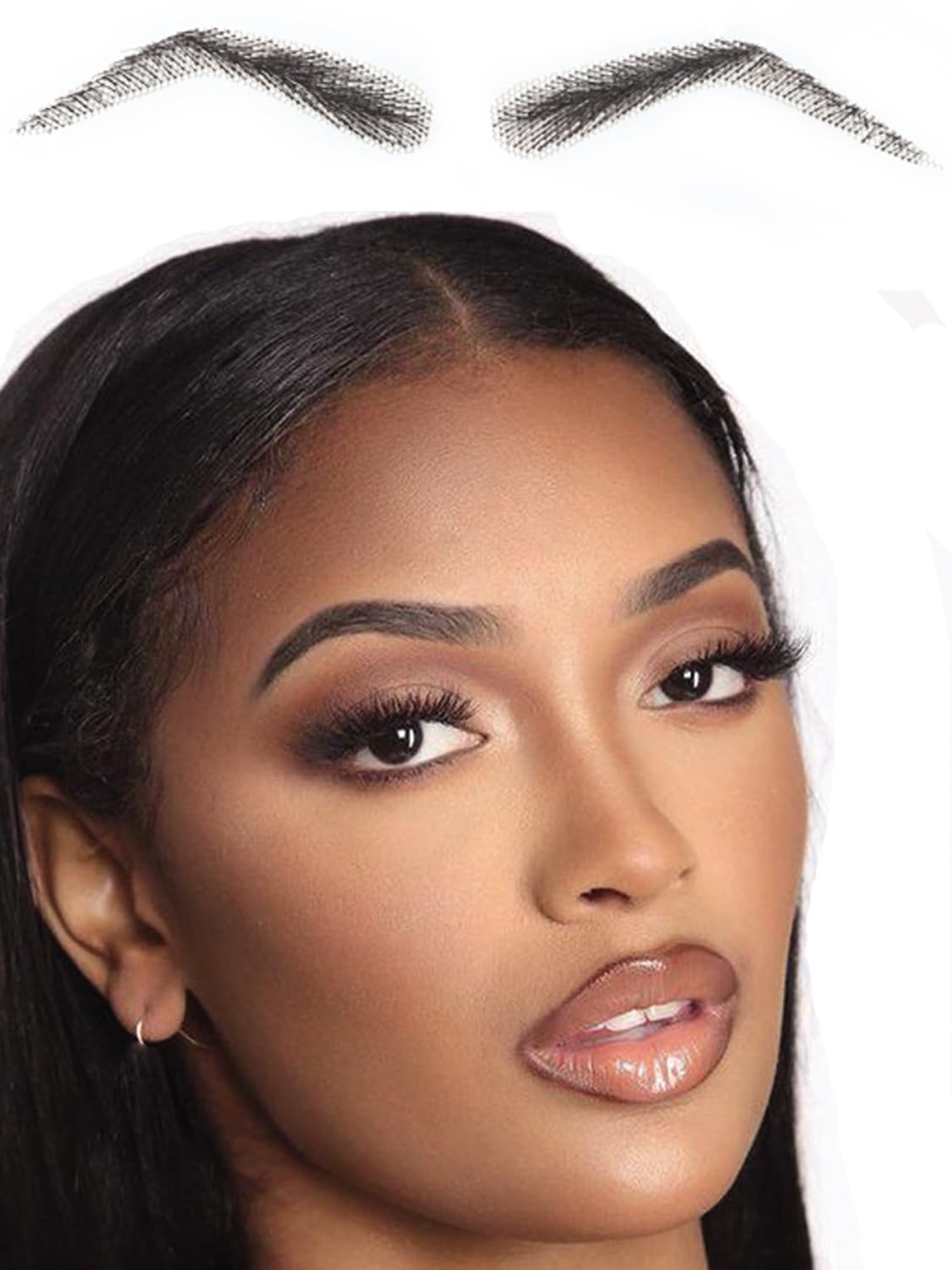 Photo 1 of False Eyebrows for Women Realistic Human Hair Brow Extensions Easy to Use & Reusable Fake Eyebrows for Natural Look