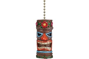 Clementine Designs Tiki Head Man Ceiling Fan Light Dimensional Pull