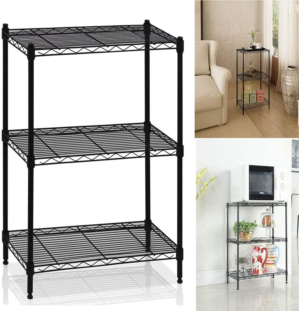 3 Tier 600 Lbs Heavy Duty & Sturdy Wire Shelving Cart Unit