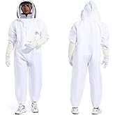 Bee Suit for Men Women Sting Proof, Polycotton Beekeeping Suit Beekeeper Costume&with Glove (S)