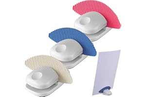 Faccito 3 Pcs Paper Holder Stand for Typing Non-Slip Mat Desktop Folder Document Holder with Anti-Slip Pads Portable Copy Stand Desktop Clamp for A4 Paper Office Reading (White,Blue,Red)