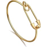 Gold Silver Link Bangle Bracelet for Women - Simple Thin Cuff Minimalist Jewelry - Adjustable Bangle for Daily Wear or Special Occasions