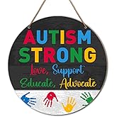 Yousheager Autism Awareness Sign, 10.2" Round Wooden Sign, Multicolored, Hanging, Home Decor, Personal Spaces, Gifts