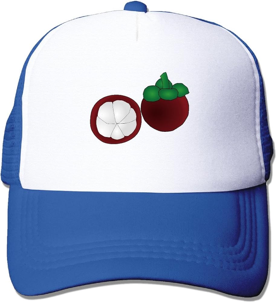 Men's Cartoon Fresh Fruit Mangosteen Basketball Ball Pratical Mesh Sport Hat Black