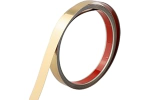 Stainless Steel Gold Mirror Wall Moulding Trim Strip, 5M Self for Adhesive Metal Tape for Edge Banding, Water Resistant Shiny