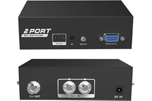 2 Port 3G SD HD SDI Switcher Sharer 2 in 1 Out with RS232 Serial Control,Sharing 2 SDI Computer Hosts Broadcast Equipment Vid