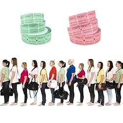Essential 8000 Assorted Raffle Ticket Rolls, Double