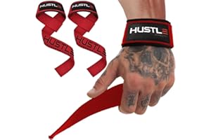 HUSTLE ATHLETICS Hustle Lifting Straps Gym Wrist Wraps - 24" Strong Cotton Weightlifting Wrist Straps to Support Grip and Lift Heavier - Ultimate Workout Deadlift Straps for Weight Lifting