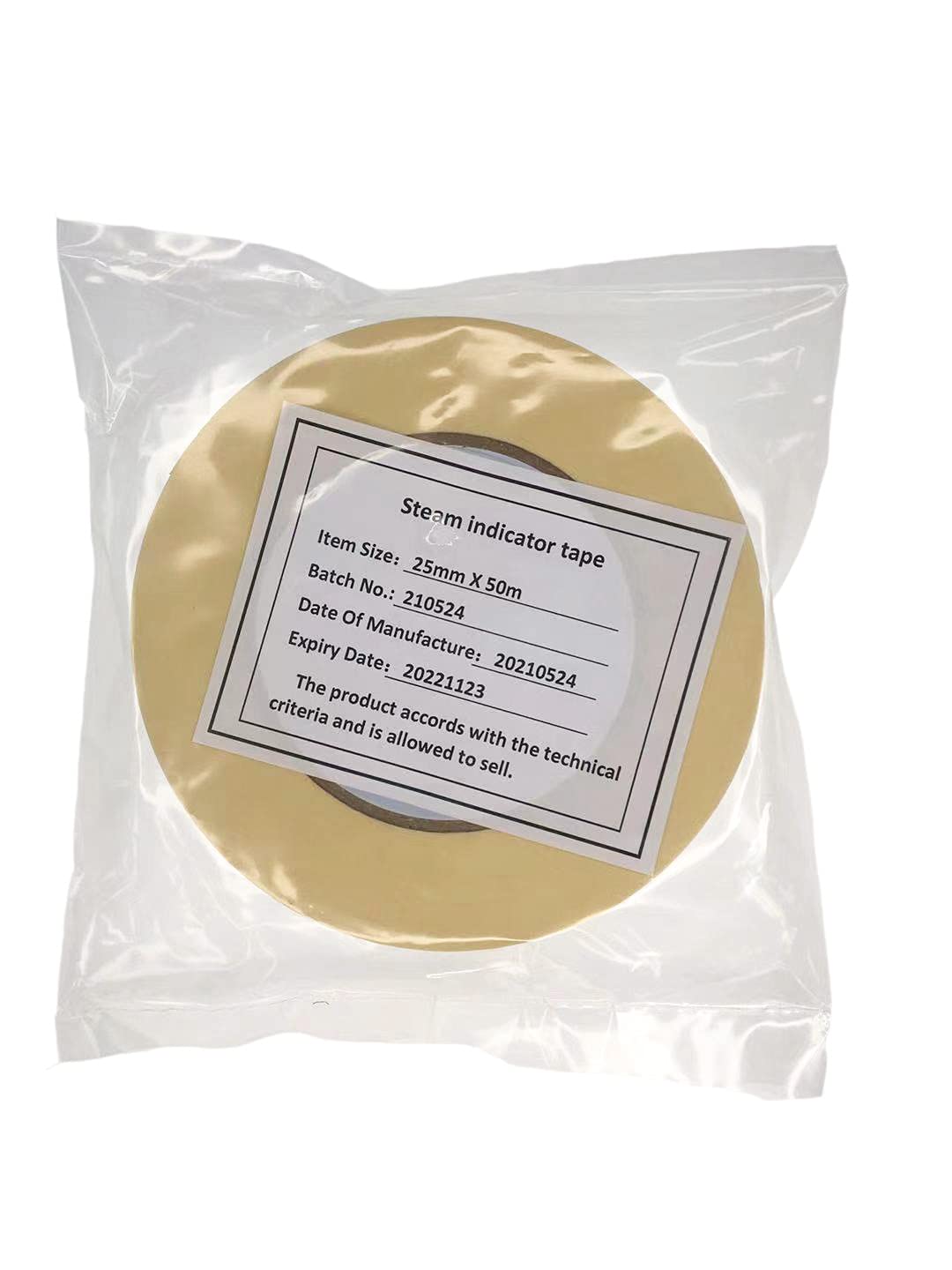 MUHWA Autoclave Tape, Sterilization Indicator Tape, Width - 1" (25mm x 50m), Yellow, Black