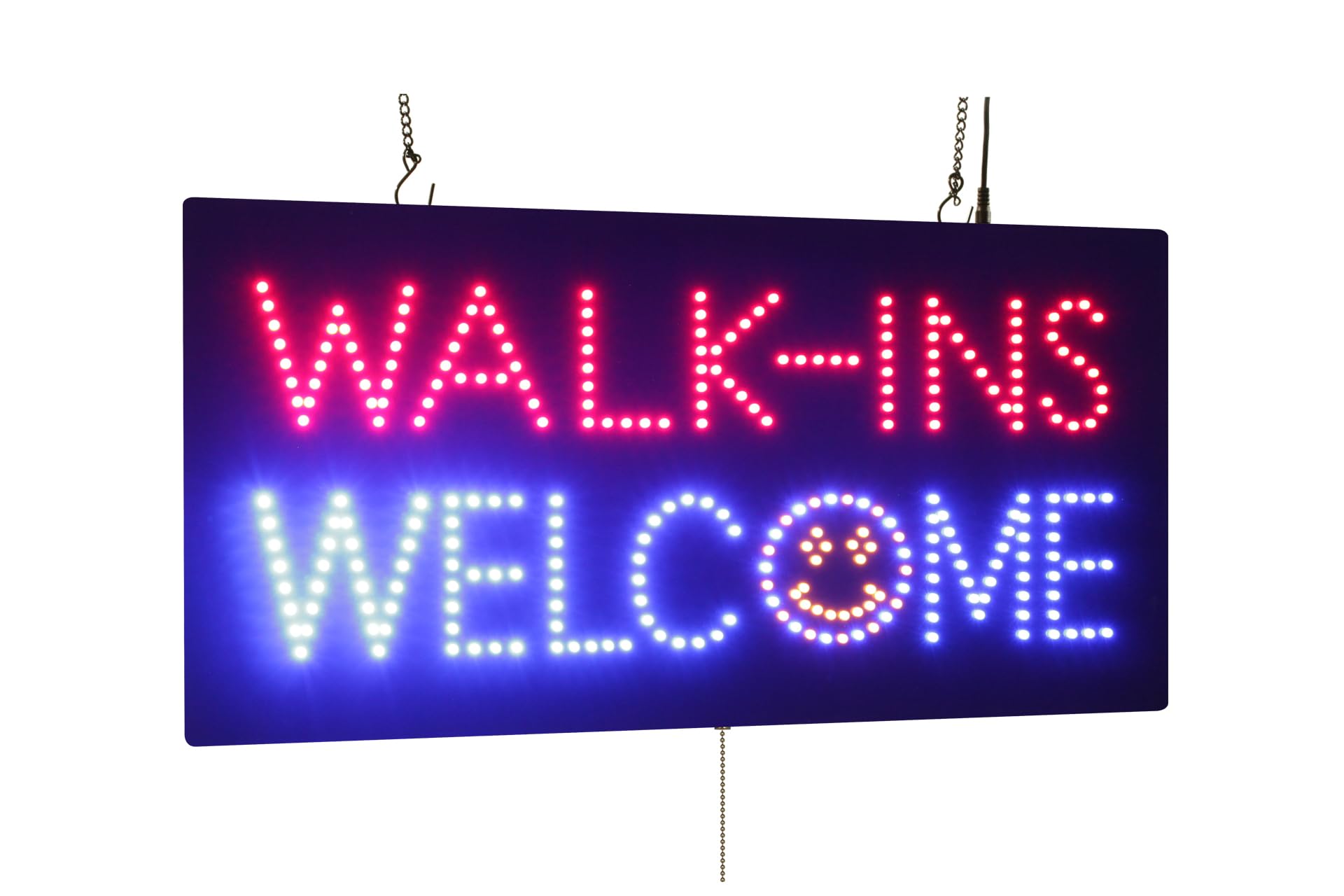 Walk-ins Welcome Sign, TOPKING Signage, LED Neon Open, Store, Window, Shop, Business, Display, Grand Opening Gift