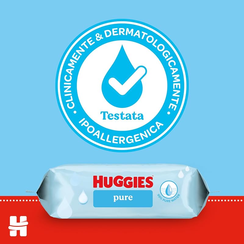 Pure Baby, Salviette neonato, 99% acqua pura, dermatologicamente testate e delicate,1008 Pz (18 x 56)