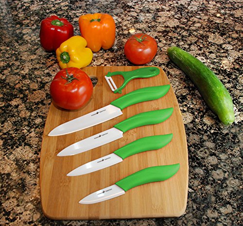 Pegasus Essentials Ceramic Knife Set 9-Piece, Best Quality, Ultra-sharp
and Ergonomic Design (Green)