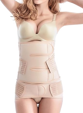 Postpartum Support Recovery Belly Band 2 In 1 Belt Postnatal Wrap Body Shaper Girdle Corset For Women Shapewear Abdominal Binder Waist Trainer Fast Recover From C Section Surgery One Size Beige Amazon Co Uk