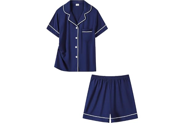 DIKFA Kids Pajamas Set 2 PCS Girls Boys Soft Sleepwear Short-Sleeve Nightwear Cute Shorts Pjs Loungewear