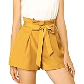 Allegra K Women's Summer Shorts with Pockets Casual 2025 Trendy Bowknot Tie High Waist Paperbag Shorts
