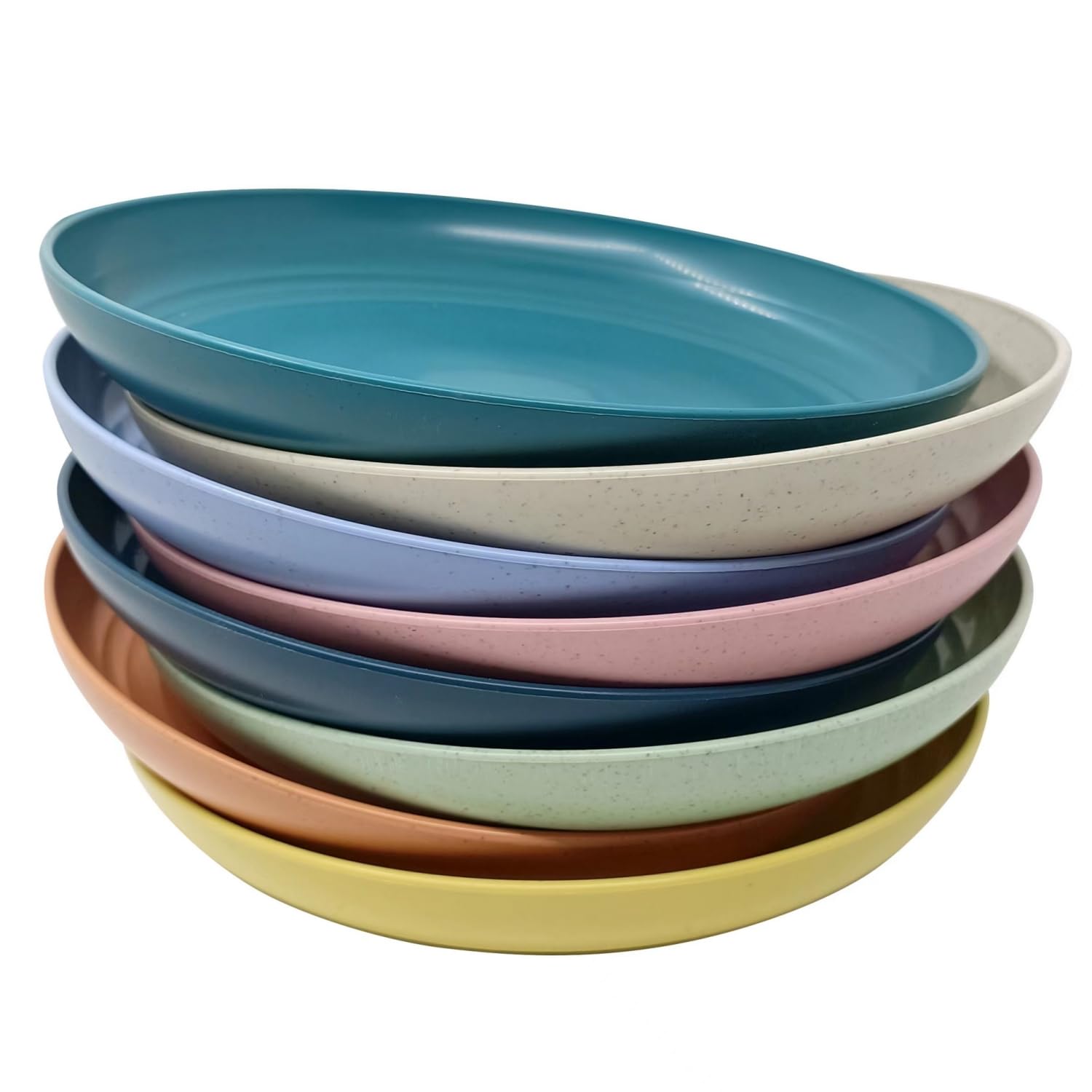 WANBY Lightweight Plastic Plates Unbreakable Dinner Plate Set Non-Toxin Dishwasher & Microwave Safe and Healthy (8Pcs 10 Inches)