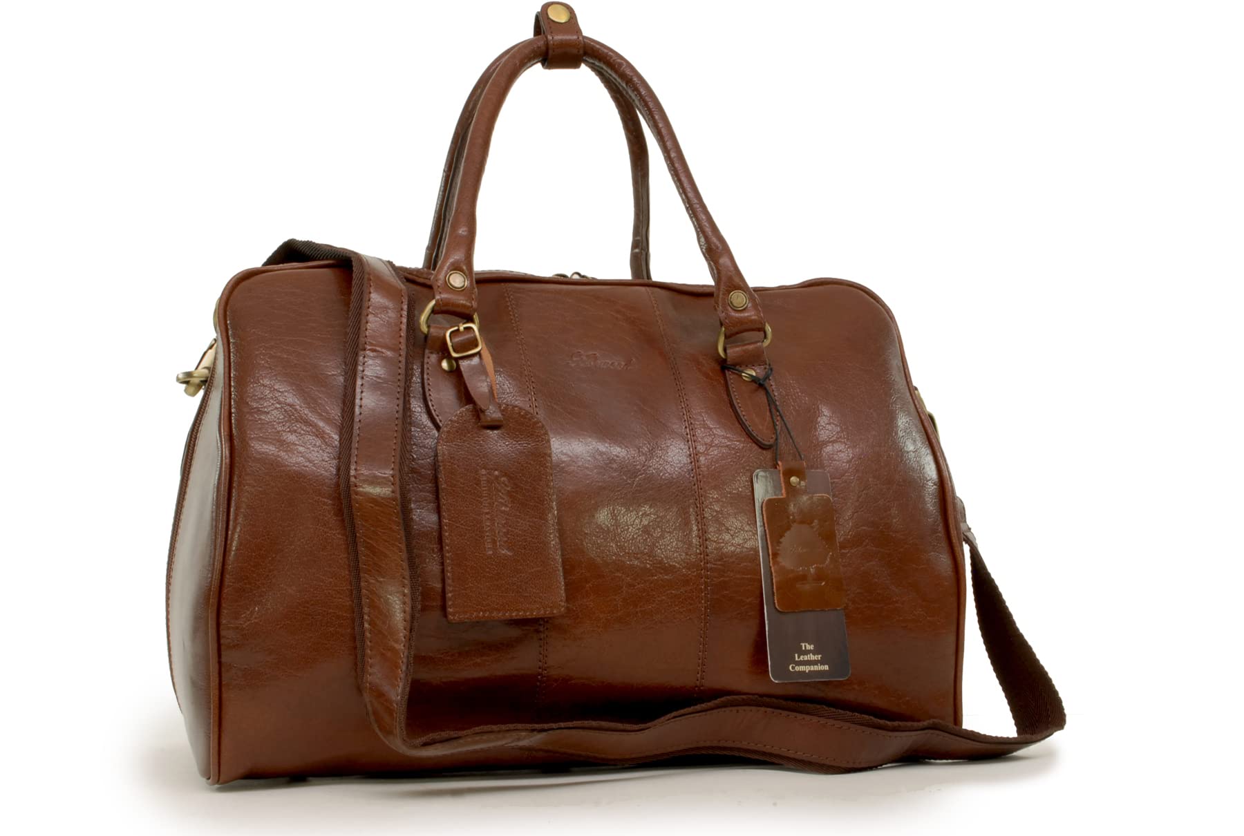 Ashwood - Men's Leather Holdall - Medium Overnight Duffle Bag - Weekend Travel Bag with Adjustable Detachable Strap - Harry - Chestnut