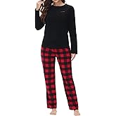 Fleece Pajamas Women Long Sleeve Soft Cozy Ladies 2 Piece Pajamas Loungewear Set