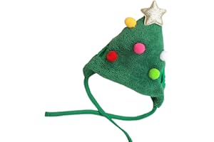 CHENZILIN Reindeer Christmas Tree Headwear Hat for Pet Decorations Reindeer Star Pompoms Christmas Dog Headwear Photo Props