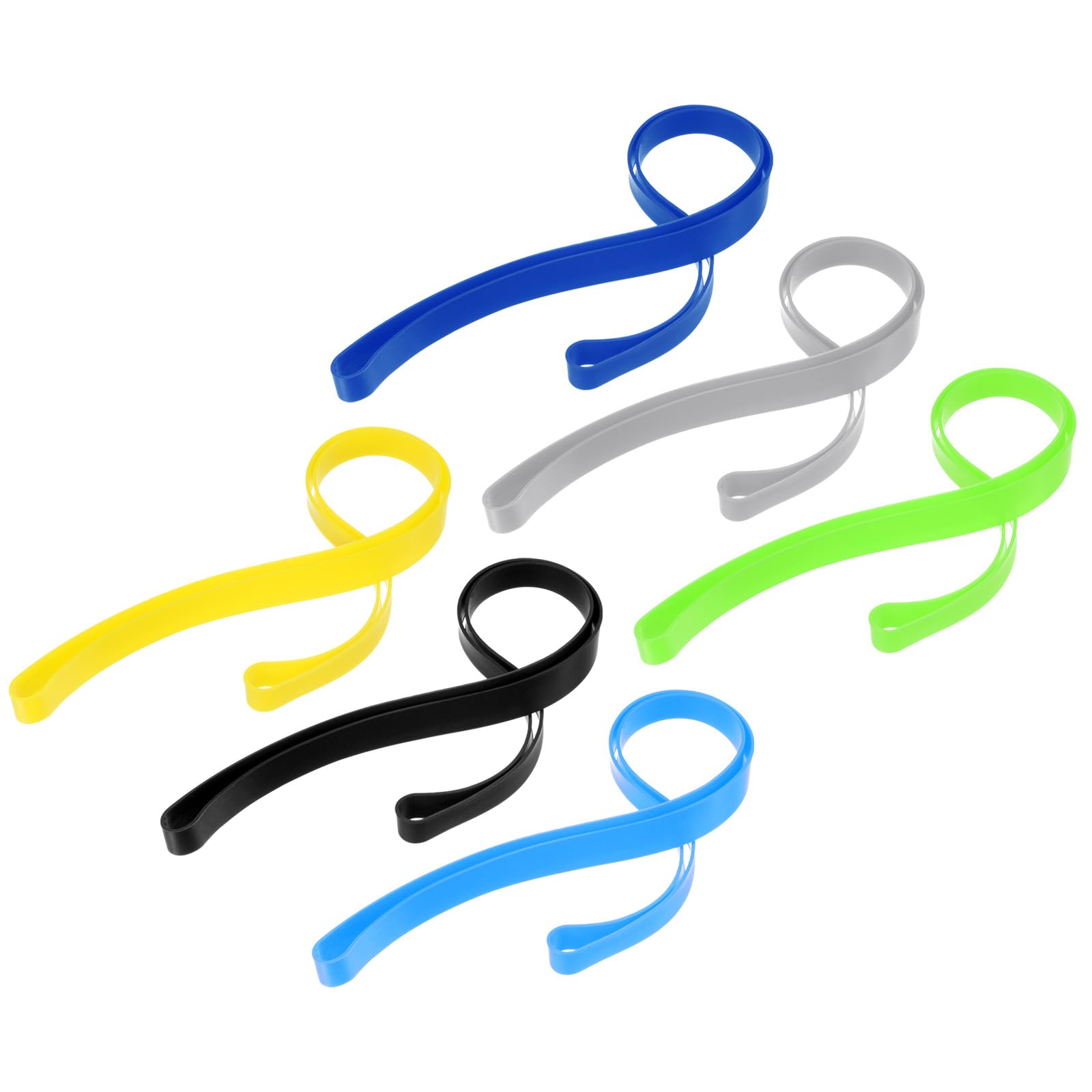 M METERXITY 6 Pack Towel Bands - Silicone Stretchable Straps for Fixation, Apply to Beach/Pool/Outdoor(11.81 x 0.4 Inches, 6 Colors)