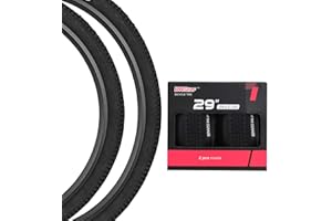 BWSHLF Replacement Mountain Bike Tires, 20/24/26/27.5/29Inch Size, 2 Pack Black Folding MTB Bicycle Tire, Black/Brown Side