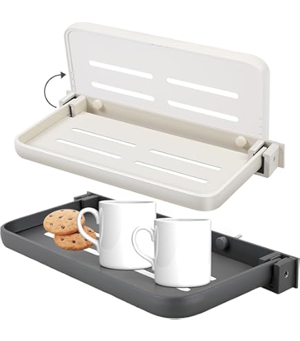 PoDhey 2Pcs RV Aluminum Foldable Shelf, Wall-Mounted RV Folding Shelf, Compact Fold - View #10