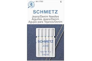SCHMETZ Jean & Denim Sewing Machine Needles - Precision Needles for Heavy Fabric, Size 110/18, 5-Needle Cards, Pack of 1