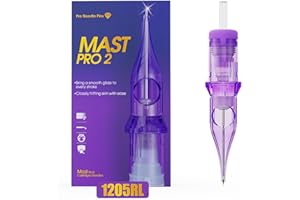 MAST TATTOO Mast Pro2 Tattoo Needles Cartridges, Pro Needles Pins for Super Aritsts, 20 Count, Disposable Round Liner 1205RL
